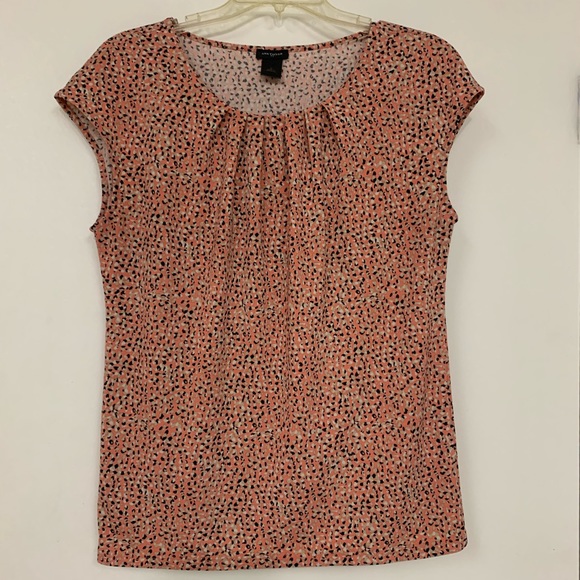 Ann Taylor SZ M Pleaded Collar Polyester Spandex - Picture 1 of 4